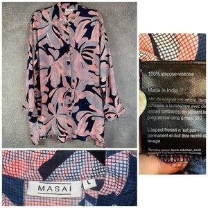 Masai Clothing Multicolor IDEQA Button Up Blouse